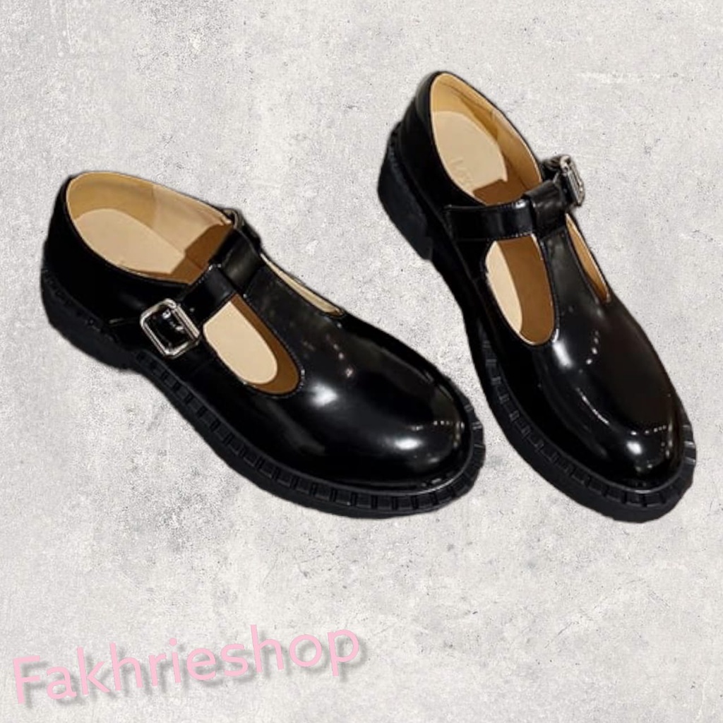 fakhrieshop- SEPATU WANITA LOAFERS / SEPATU SEKOLAH STYLE KOREA SUNNY 012