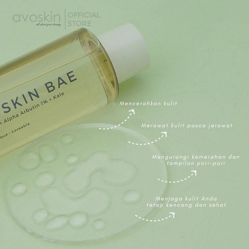 (BPOM) AVOSKIN Your Skin Bae Toner Niacinamide 7% + Alpha Arbutin 1% + Kale 100ml