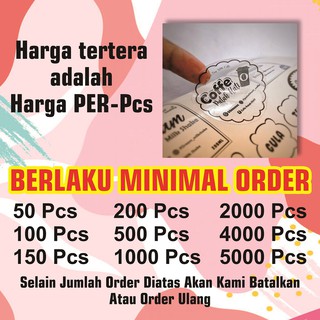  Cetak  Stiker  Transparan 5 cm potong BULAT Label Nama  