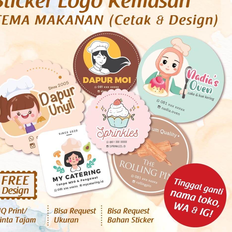 

Dijamin Miring harga.. [Isi 45-150pcs]Sticker Logo Makanan/Cetak Sticker Logo/Cutting Sticker