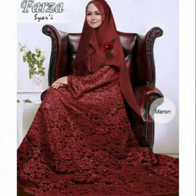 Gamis brokat jumbo set gamis syari gamis pesta muslimah