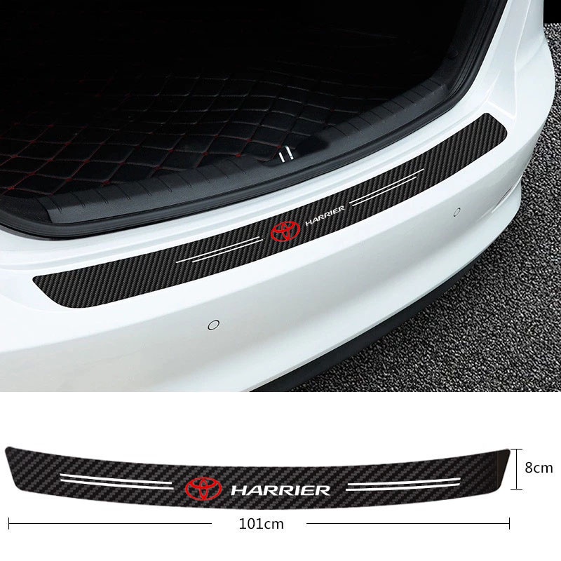 Stiker Pelindung Pintu Bagasi Mobil Toyota HARRIER Bahan carbon fiber anti Gores Tahan Air