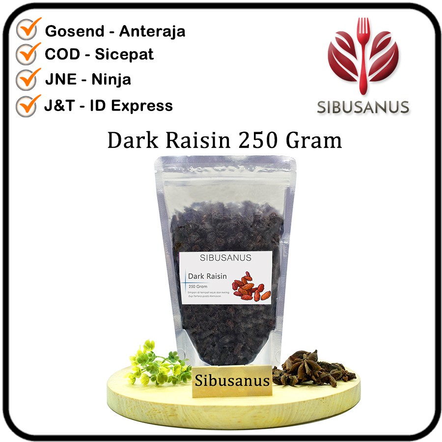 

Kismis Hitam 250 Gram - Dark Raisin 250 gr - Kismis Hitam Original Tanpa Pemanis