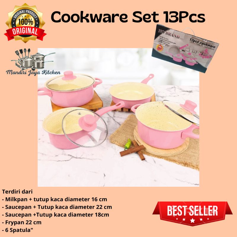 Panci Set 13pcs Cookware Set/Panci Set + Wajan + Spatula 6pcs