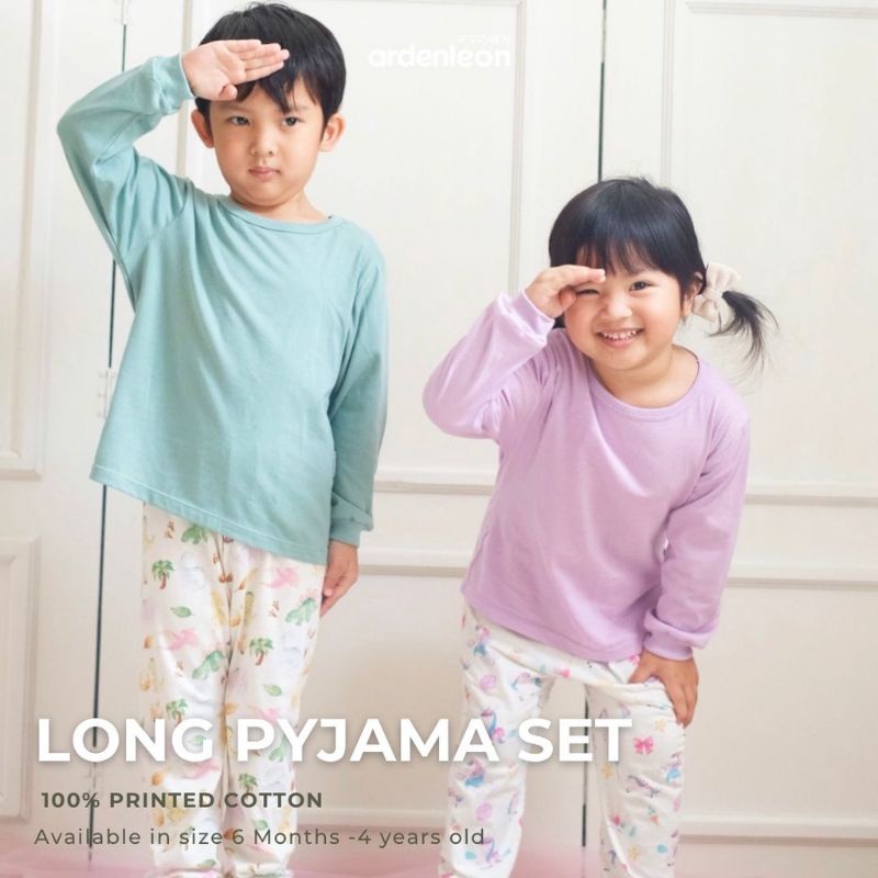 ARDENLEON Long Pyjama Printed Baby Piyama / Arden Leon Pajamas Anak 6m-4y / Long Set Motif Anak