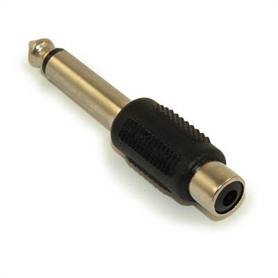 1/4 inch Mono Jack (Male) to RCA (Female) Adapter