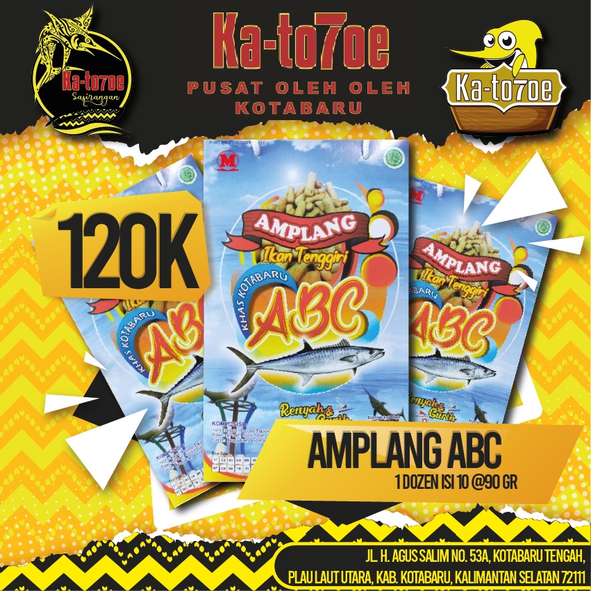 

Amplang Ikan Tenggiri ABC 1 Dozen isi 10 @100 gr