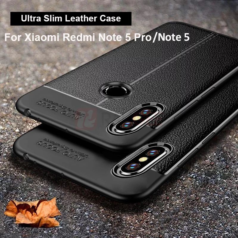 Softcase Xiaomi Redmi Note 5 Pro Slim Leather - Autofocus Redmi Note 5pro Kesing Cover TPU Silikon