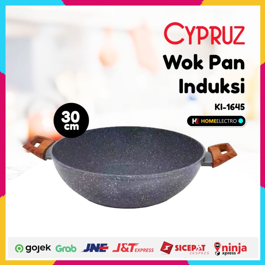 Wok Pan Cypruz 30cm KI-0645 Wajan Panci Penggorengan Marble