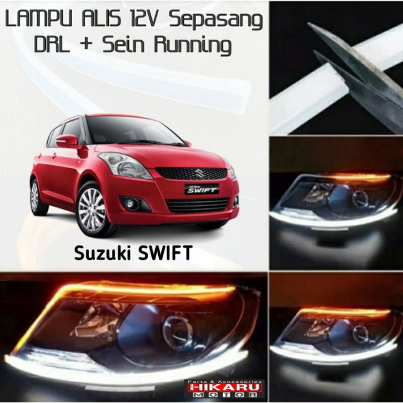 Suzuki SWIFT Lampu Alis Mobil Led Drl Sein Running Sen Jalan Sepasang Slim High Quality Keren