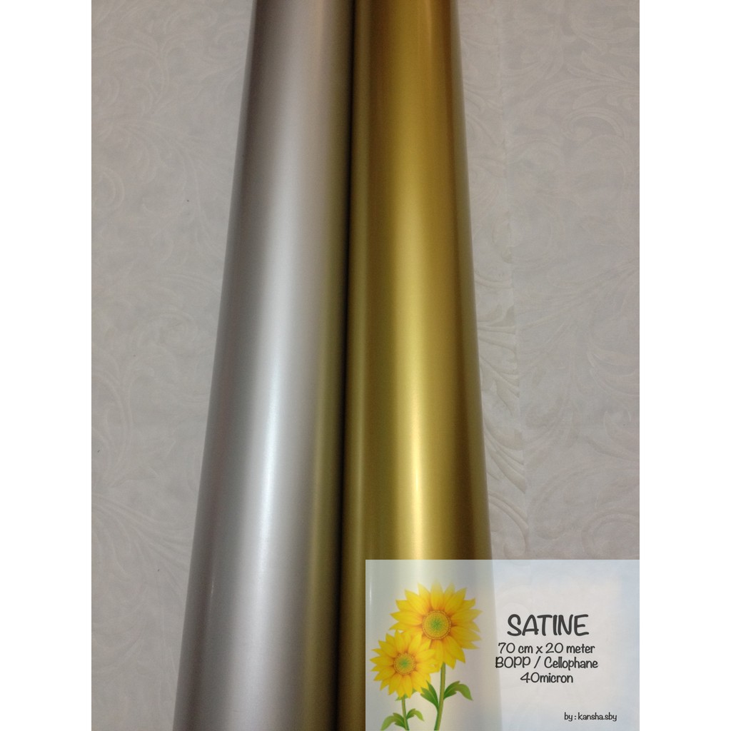 

TOKO ANQA-Flower wrapping BOPP cellophane SATINE METALIC 70cm x 20meter