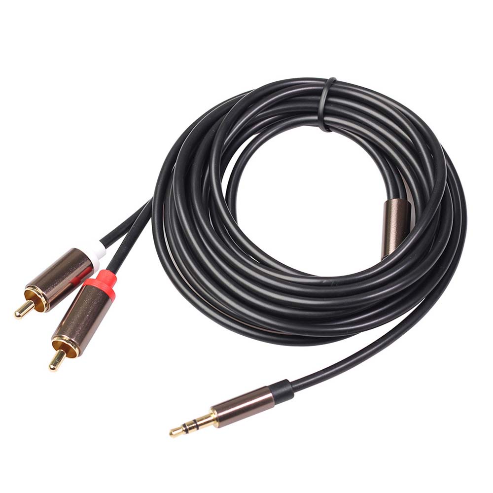 Vention Kabel 3.5mm Male ke 2 RCA Male HiFi - 2M - BCFBH - Black