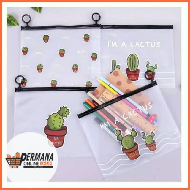 

PC020 CACTUS PVC TRANSPARENT STATIONERY A5 FILE FOLDER / TEMPAT PENSIL