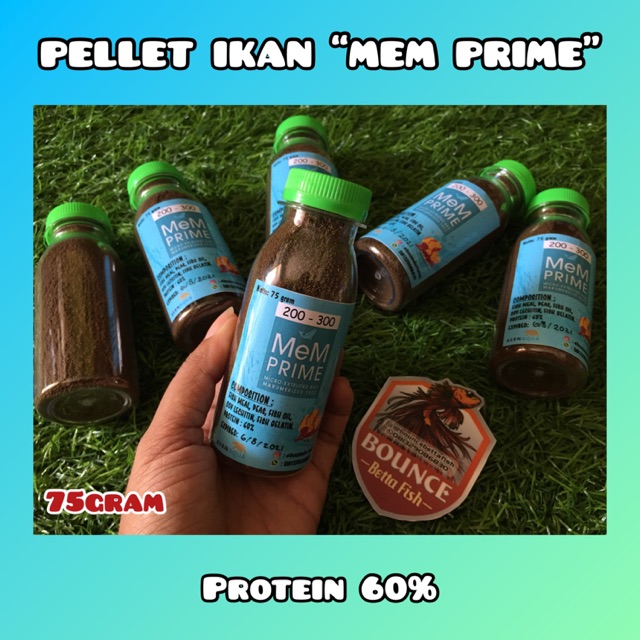 Pelet Pakan Makanan Ikan Cupang Mem Prime 200-300 mikron