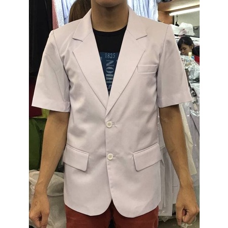 Jas Dokter Pria Lengan Pendek