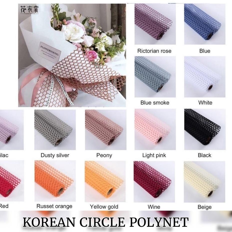 

➻ KERTAS JARING BUKET BUNGA / FLOWER WRAPPING PAPER CIRCLE POLYNET / KOREAN CIRCLE POLYNET 60CM*5YD ☝