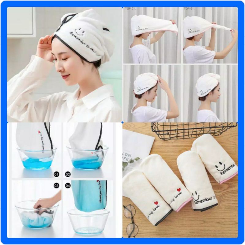 HANDUK KERAMAS MICROFIBER CEPAT KERING GOOD QUALITY - HAIR WRAP TURBAN MAGIC TOWEL RAPID DRY