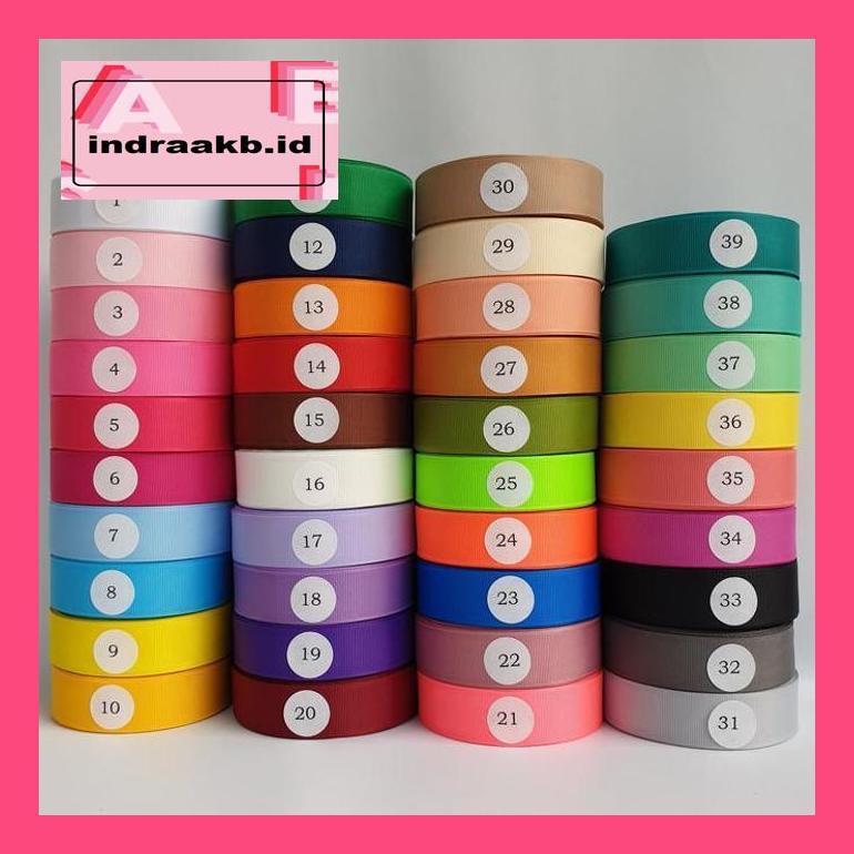 

Indyglpak Pita Grosgrain Polos Import 1" (2.5Cm) 25 Yard Tydra