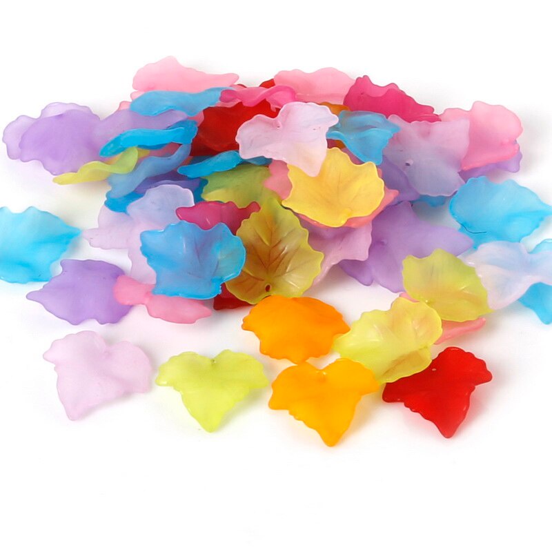 20-400 PCS High Quality Wholesale Fashion Mixed Flower/Leaf Frosted Acrylic Spacer Beads Caps For DIY Fashion Jewelry Necklace Bracelet