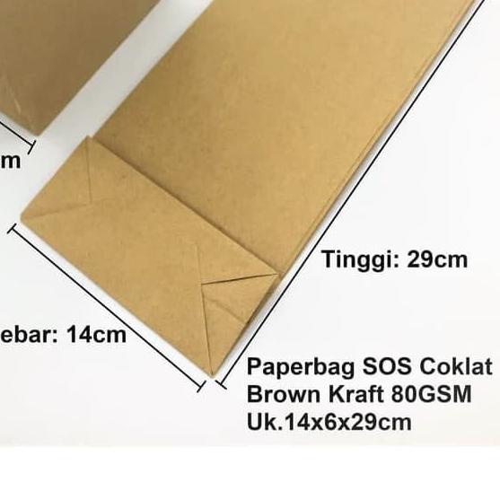 

➨ Paperbag SOS Kantong Kertas Coklat 14x6x29cm (L) Souvenir ☜