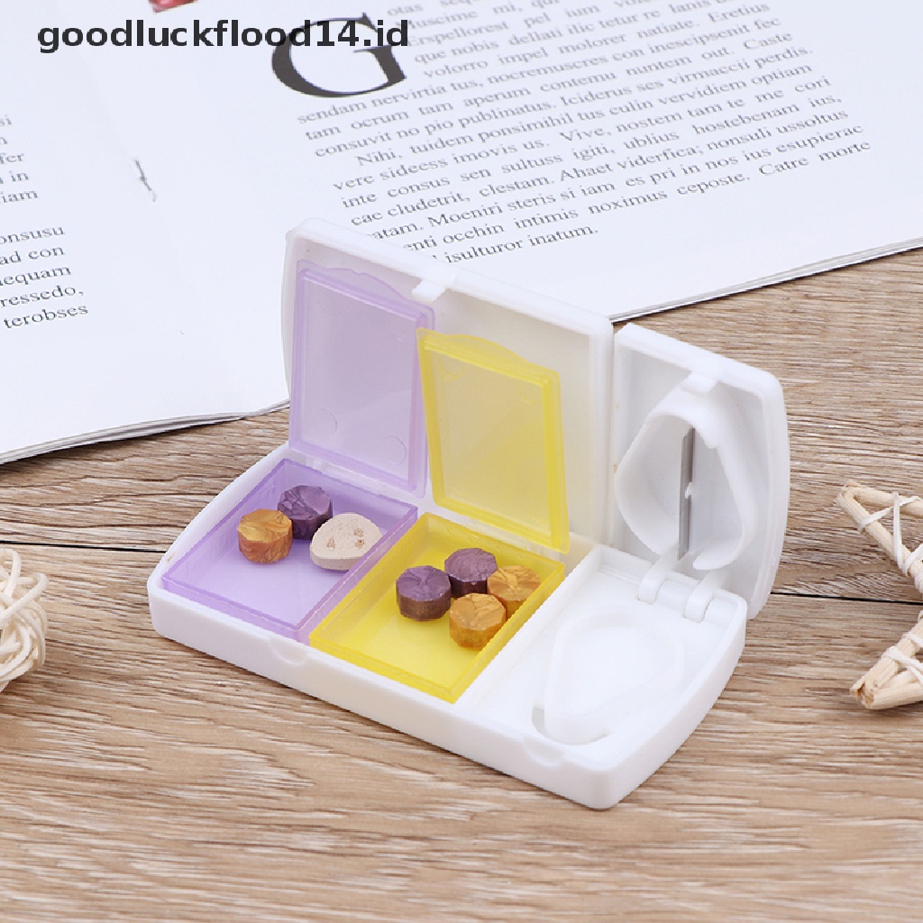 [OOID] Mini Travel Cutter Splitter Medicine Storage Splitters Cut Pill Cases Dispenser ID