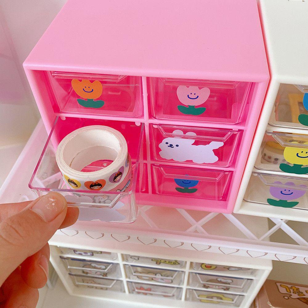 R-FLOWER Storage Box Rak Transparan Lucu Tipe Laci