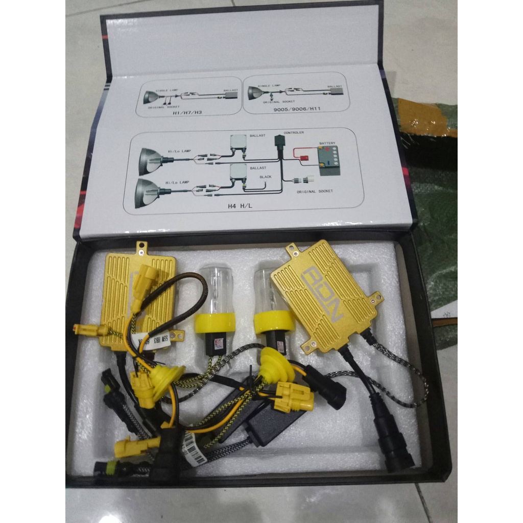 Lampu HID Mobil H4 Hi Lo SET ISI 2 PASANG 55Watt 6000K AutoliteND1