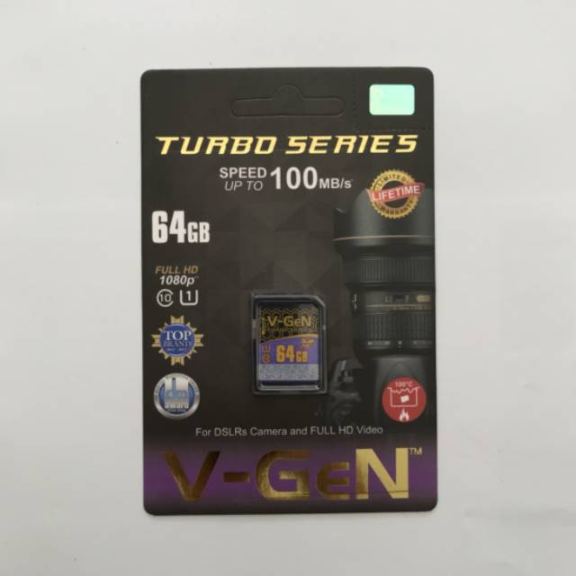 SD Card 64GB Class 10 V-GeN Turbo Series Memory Card Vgen