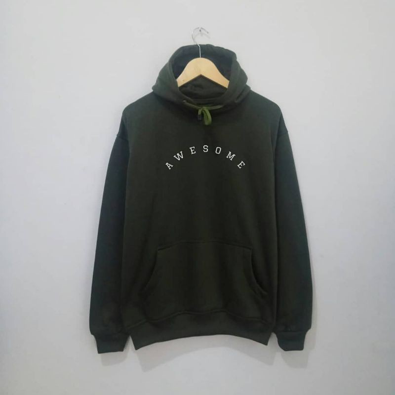 Sweater hoodie pria AWESOME premium(Bisa COD)