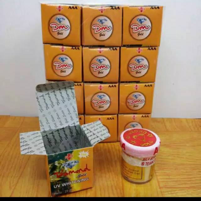 Cream diamond gold kemasan plastik 12pcs