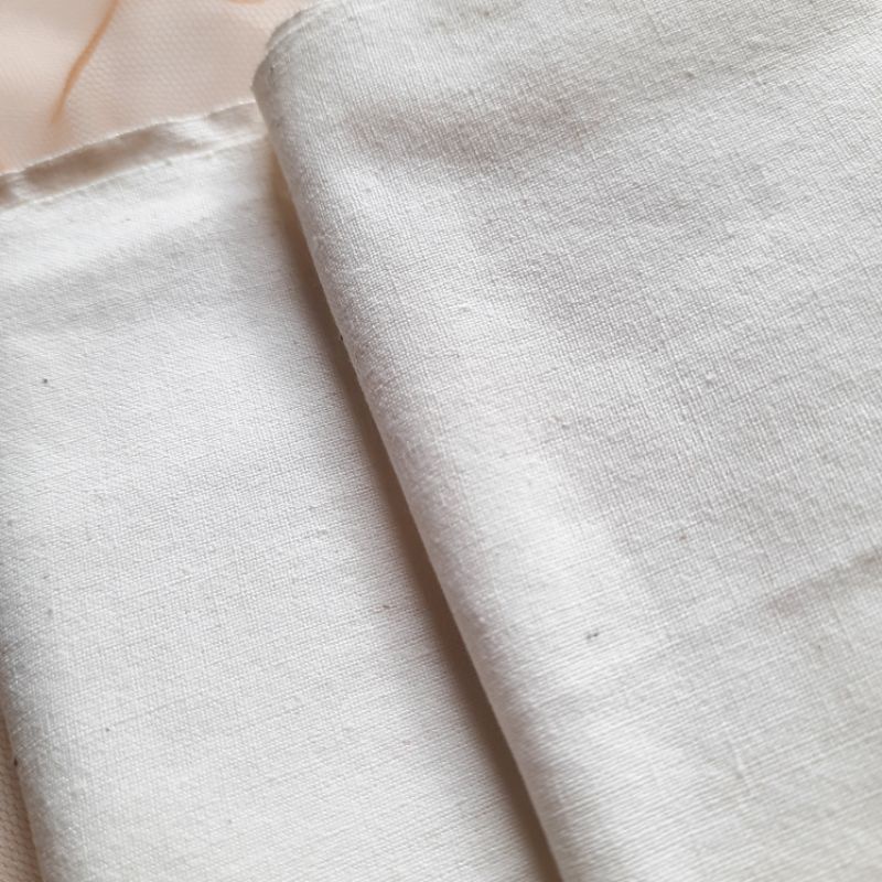 Kain Blacu Belacu Blaco untuk warna Putih Tulang Menyulam / Togebag tebal