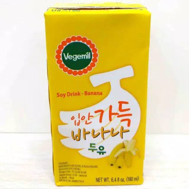 

Vegemil Banana Soy Milk Drink - Minuman Susu Sari Kedelai Rasa Pisang 190ml Korean Drink