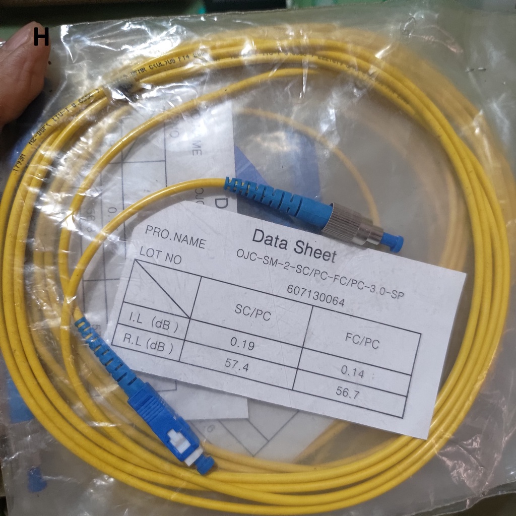 Patch Cord Fiber Optic 2m SM SX SC FC UPC Kabel Cable FO 2 Meter