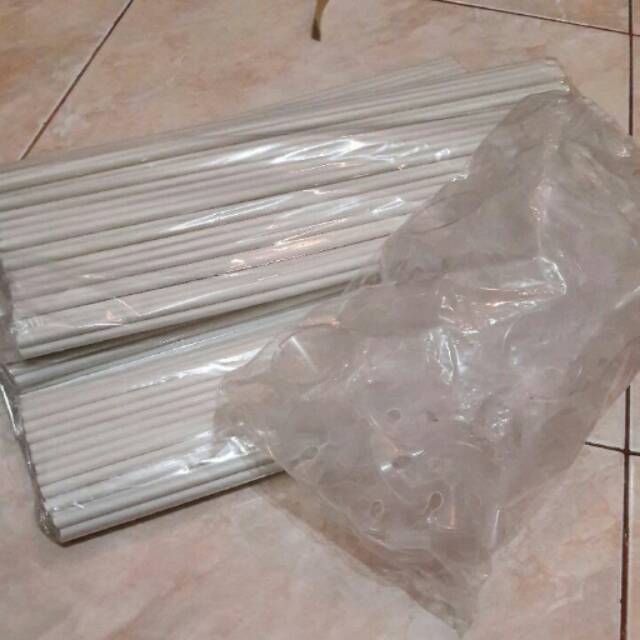 Stik Balon Warna PUTIH (isi 100bj) PLASTIK GRADE A