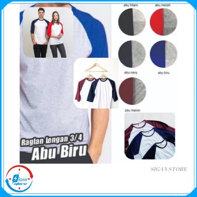 Kaos Polos Raglan