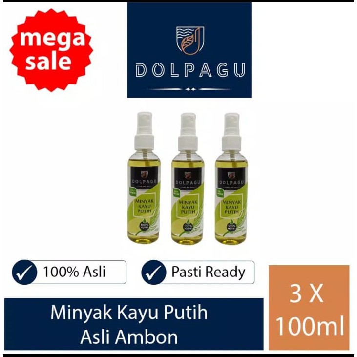 PAKET 3IN1 - Minyak Kayu Putih Asli Ambon Dolpagu Botol Plastik Spray 100ml