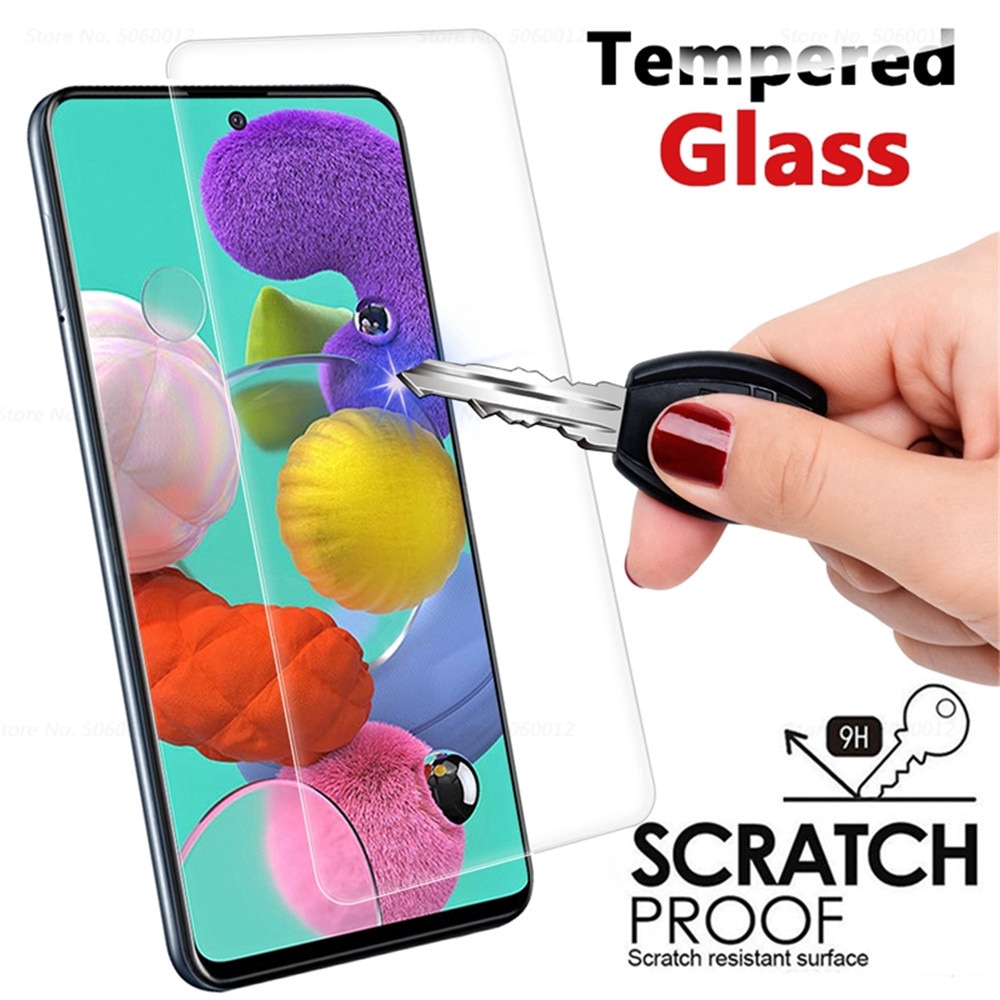 2in1 Film Pelindung Layar Tempered Glass+Lensa Kamera Untuk Samsung Galaxy A51 A71