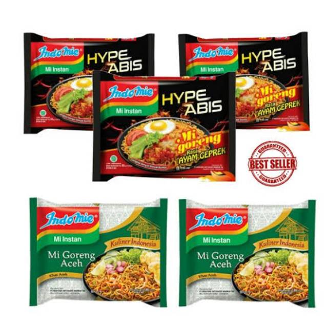 indomie goreng/aceh/soto/ayam bawang/kari ayam