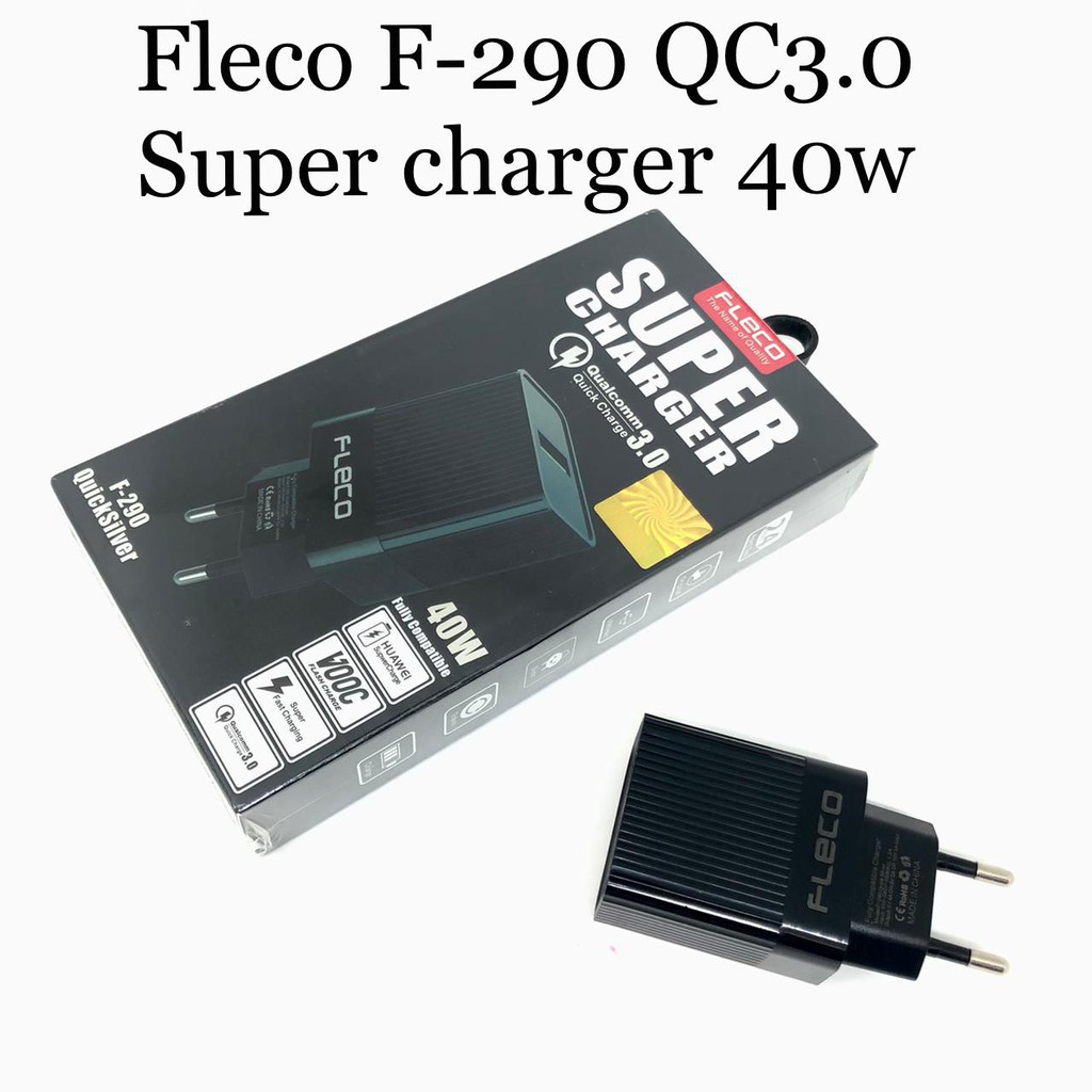 CHARGER FLECO F290 adaptor/CASAN FLECO LED F-290 type-c/f295 type-c QUALCOM 3.0 SUPPORT VOOC