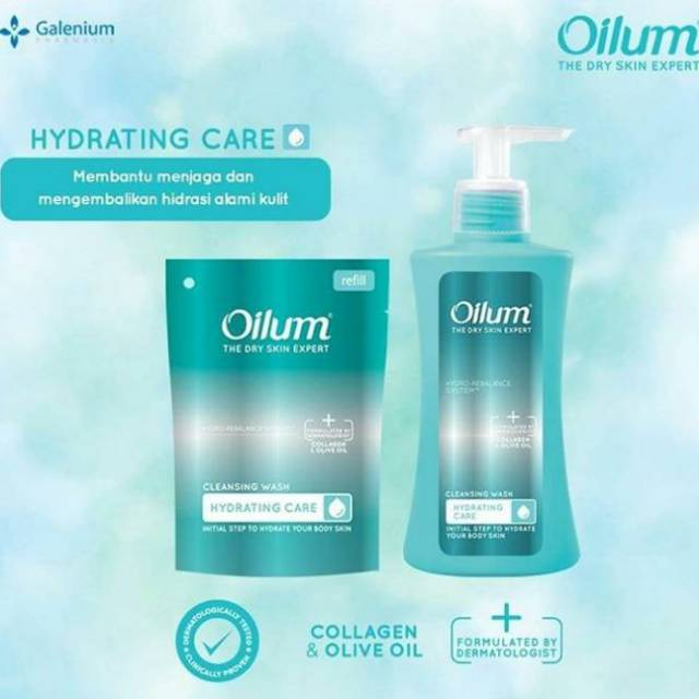 Oilum Body Wash Botol 210ml  Free Reffil 175ml (Beli 1 Gratis 1)