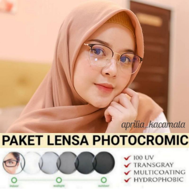 FRAME KACAMATA WANITA 1924 BESI + LENSA PHOTOCROMIC | KACAMATA