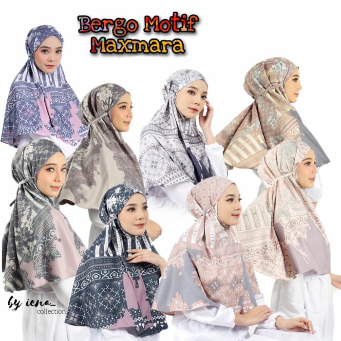 Bergo Instan Motif Daily Khimar Maxmara Tali Non Pet