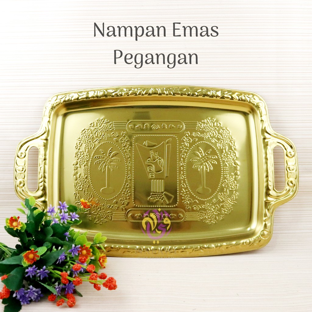 Nampan Emas Pegangan Baki Emas Talam Oleh Oleh Haji Umroh