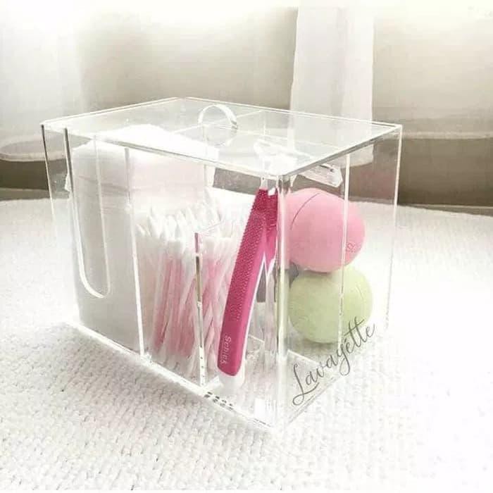 Tempat Kapas/Cotton Buds/Blended Beauty Acrylic/Akrilik Rak Kosmetik