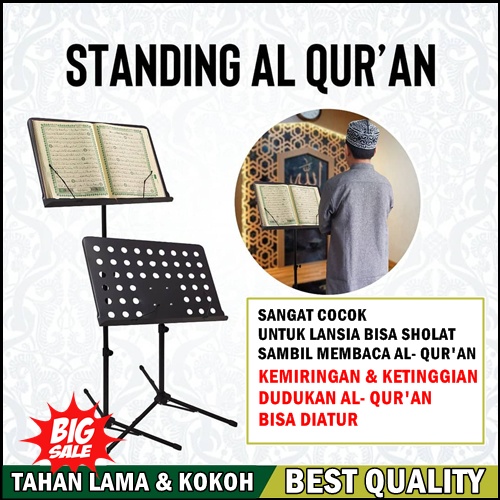 TERBARU stand tripod dudukan alquran untuk imam sholat terbaik rangka besi anti karat termurah
