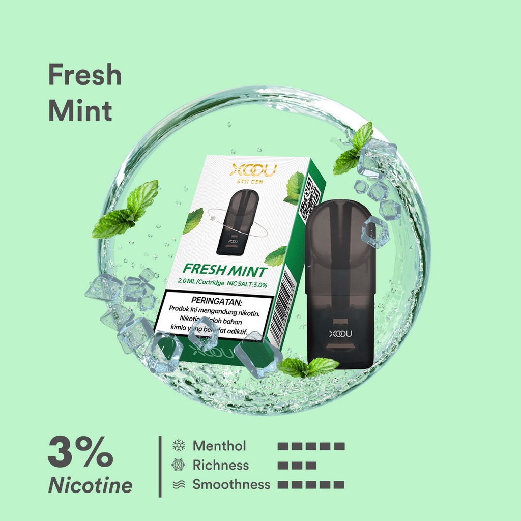 [PNCSID] [RELX COMPATIBLE] XOOU Mint Flavour Pods / Cartridge - Fresh Mint