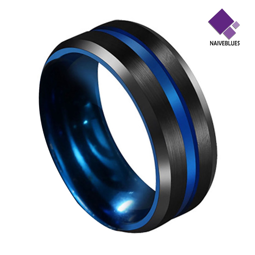 Naiveblue &gt; Cincin Lebar 8MM Warna Ganda Untuk Unisex / Pria / Wanita