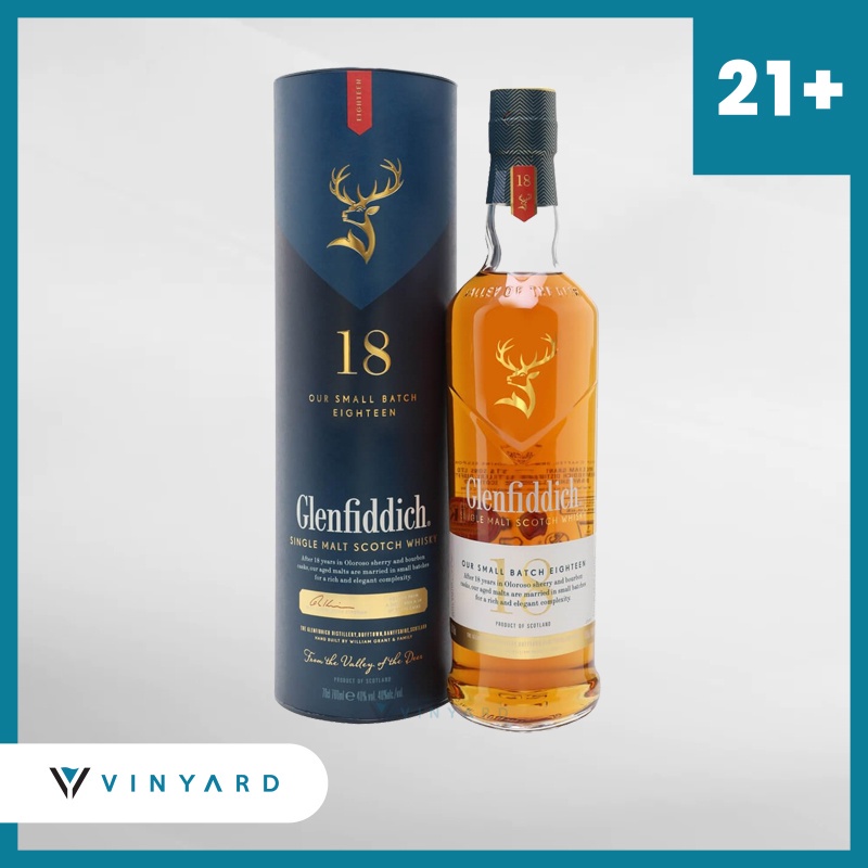 Glenfiddich 18 Year Old Single Malt Whisky 700 Ml  ( Original &amp; Resmi By Vinyard )