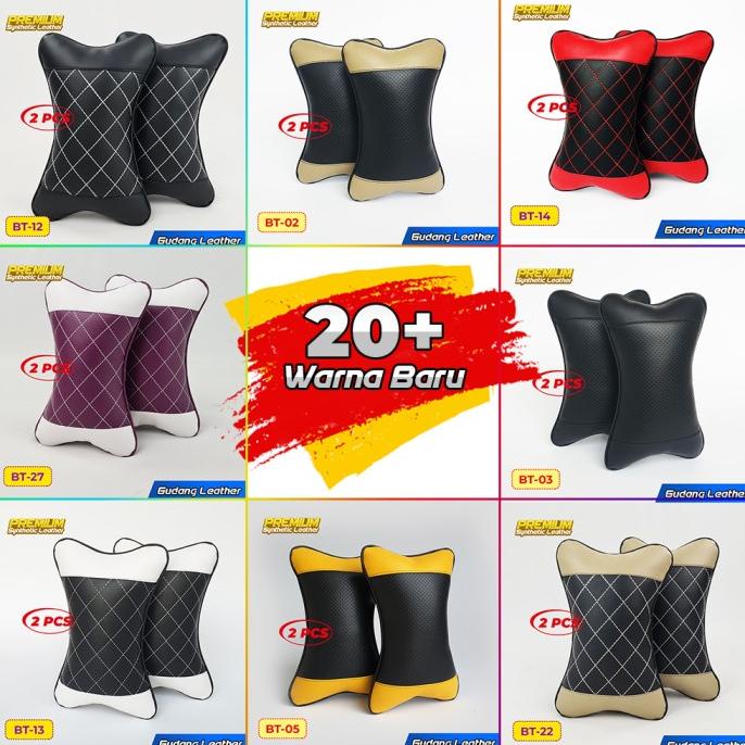 Bantal Mobil Kulit Sintetis (Bintik Hitam)