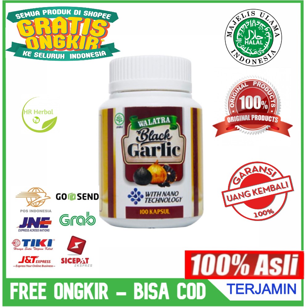 

obat Herbal Black garlic Membantu memelihara kesehatan tubuh alami tanpa efek samping isi 100/kapsul